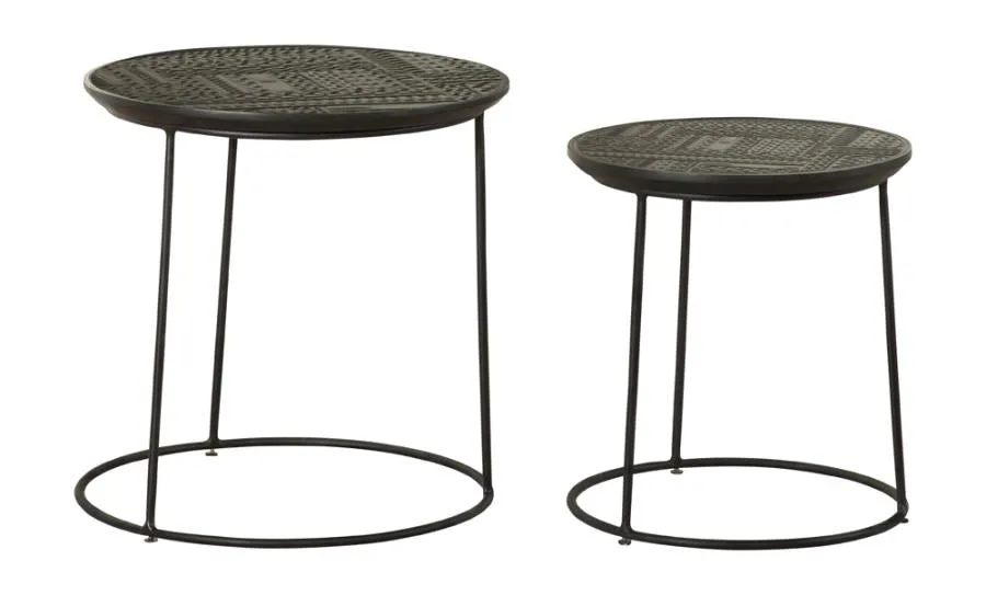 2-piece Round Nesting Table Matte Black