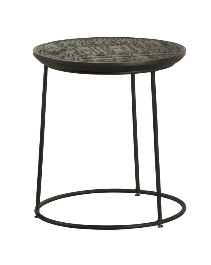 2-piece Round Nesting Table Matte Black