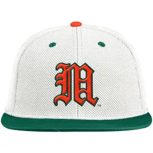 adidas Miami Hurricanes On-Field Men's White/Green Baseball Cap