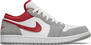 Air Jordan 1 Low SE Light Smoke Gray Gym Red, white