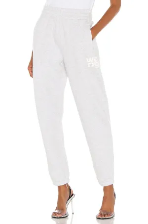 Alexander Wang Foundation Terry Classic Track Pants, Light Heather Gray