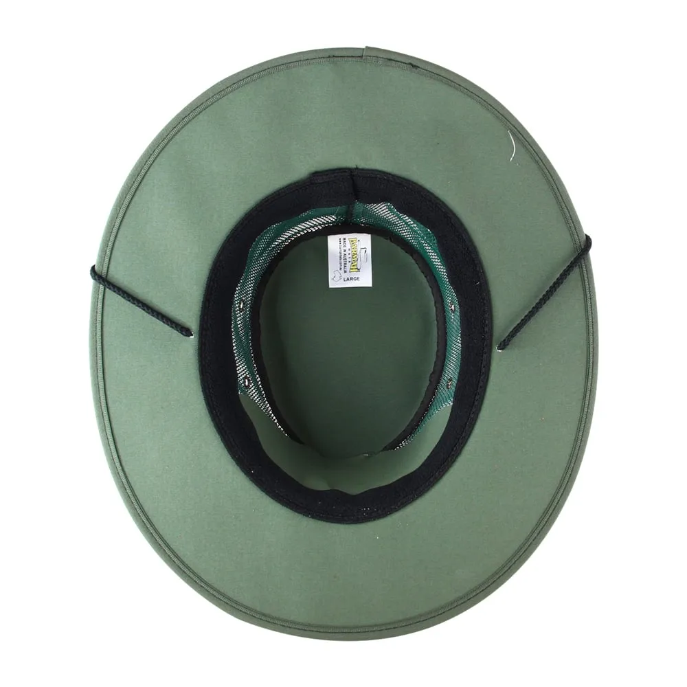 Barmah 1057GR Canvas Drover Airflow Hat - Green