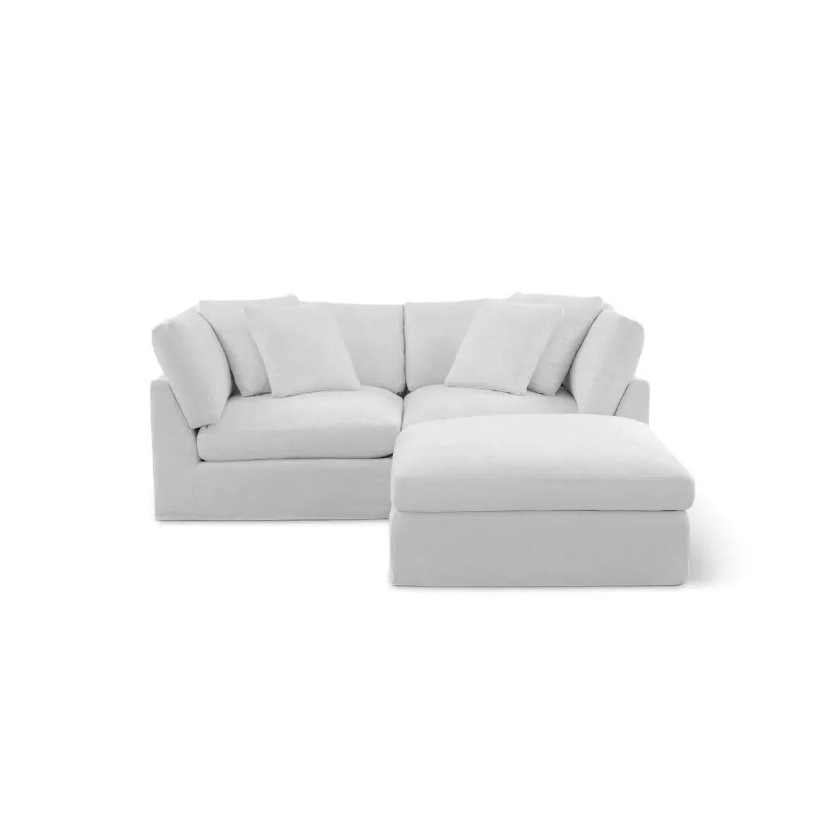 Bayside | Linen Feather Modular Couch 2 Pcs plus Ottoman