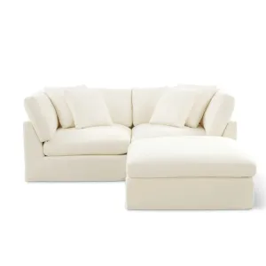 Bayside | Linen Feather Modular Couch 2 Pcs plus Ottoman