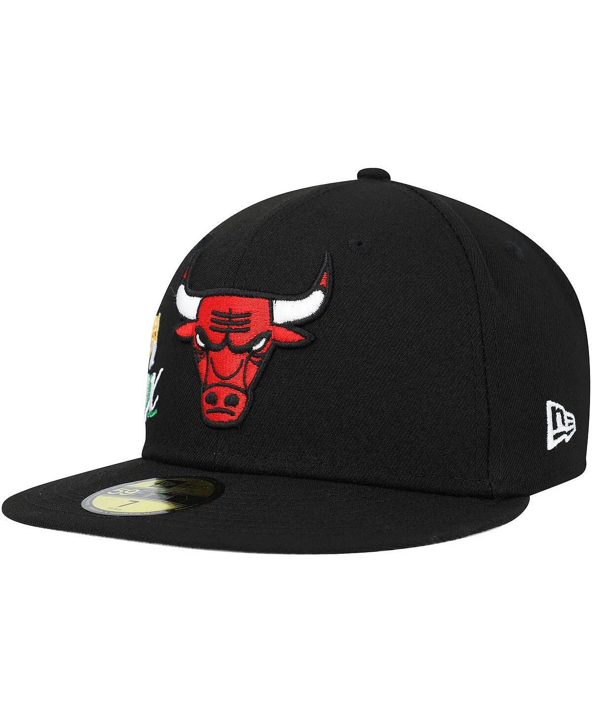 Black Men's Fitted Hat Chicago Bulls Crown Champs 59FIFTY New Era