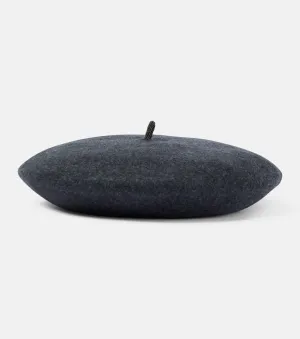 Brunello Cucinelli Embellished Wool Knitted Beret, Gray