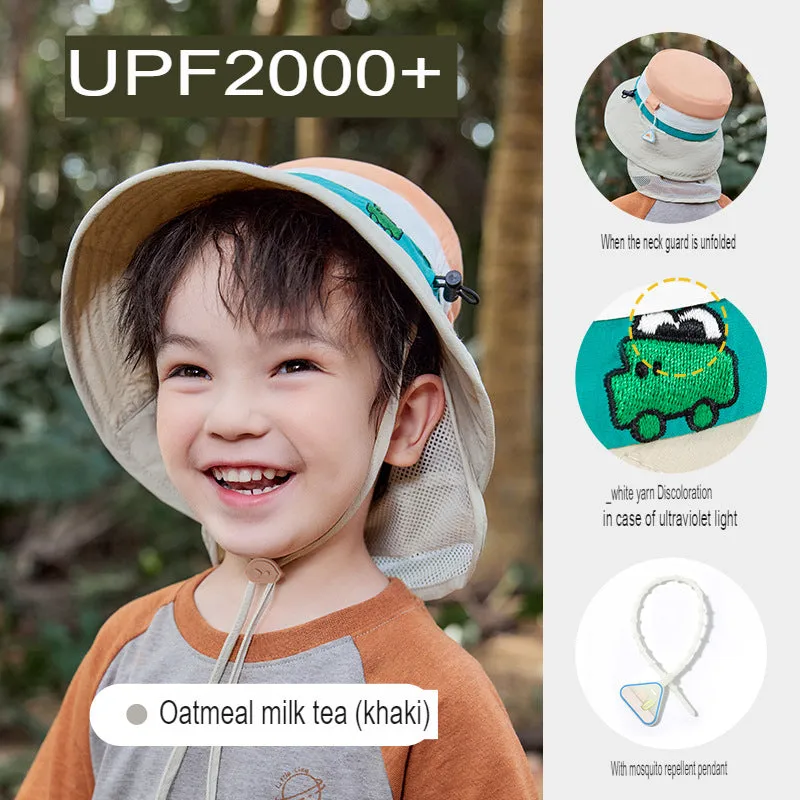 children's sun hat summer anti-UV fisherman hat boys and girls sun hat sun hat shawl basin hat