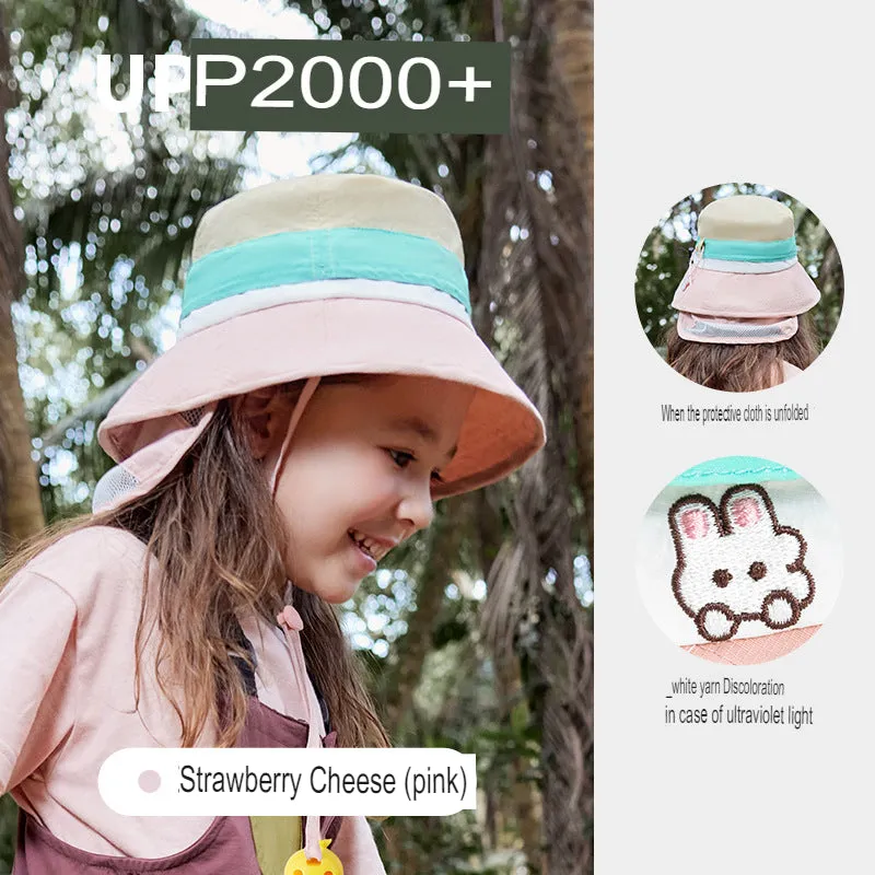 children's sun hat summer anti-UV fisherman hat boys and girls sun hat sun hat shawl basin hat