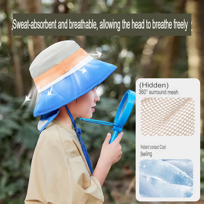 children's sun hat summer anti-UV fisherman hat boys and girls sun hat sun hat shawl basin hat