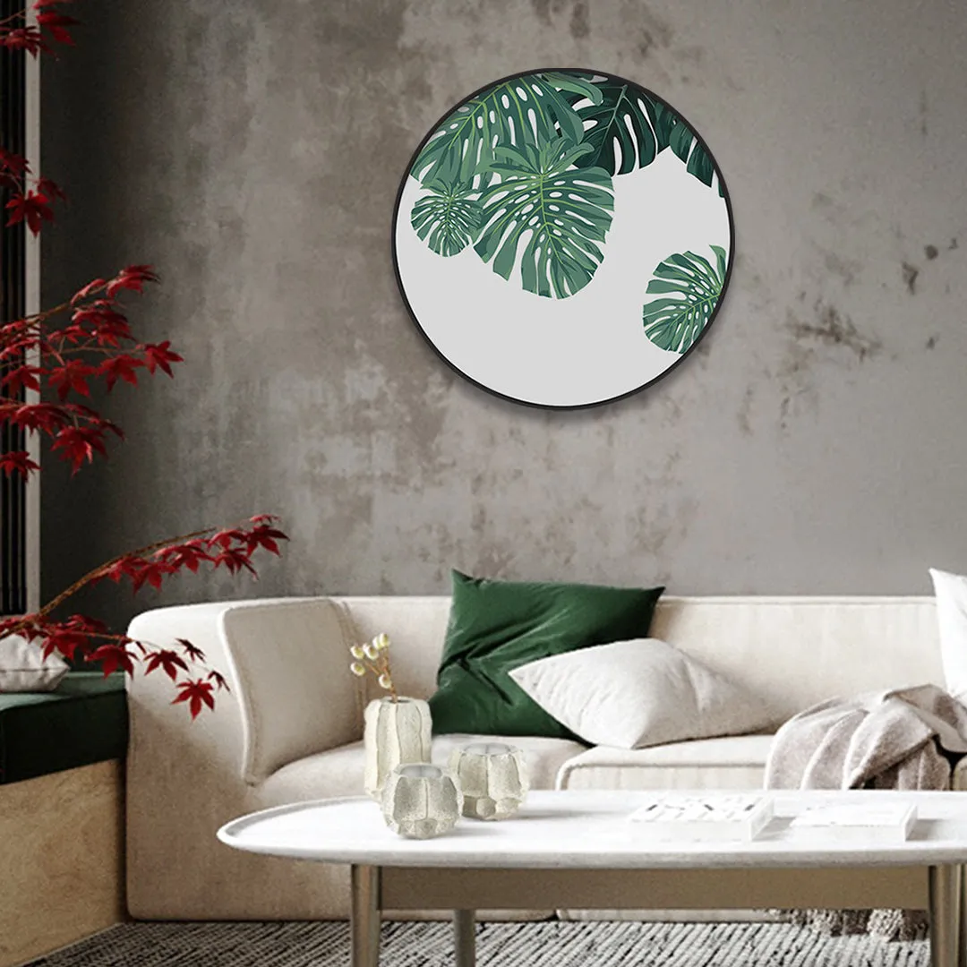 Circular (Round) Wall Art / Wall Decor - Monstera Leaf