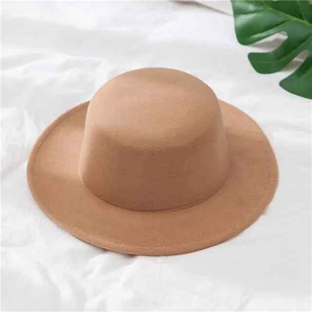 Classic Solid Color Felt Fedoras for Women Artificial Wool Blend