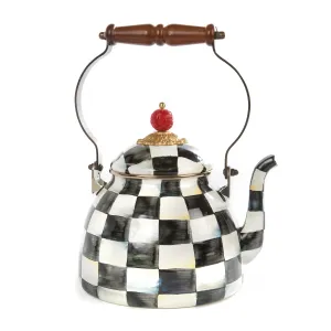 Courtly Check Enamel Tea Kettle - 2Qt (Mackenzie Childs)