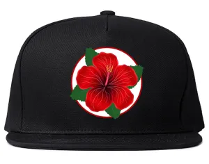 Hibiscus Flower Chest Mens Snapback Hat