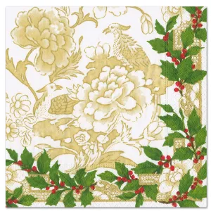 Holly Ceramic Ivory Paper Dinner Napkins