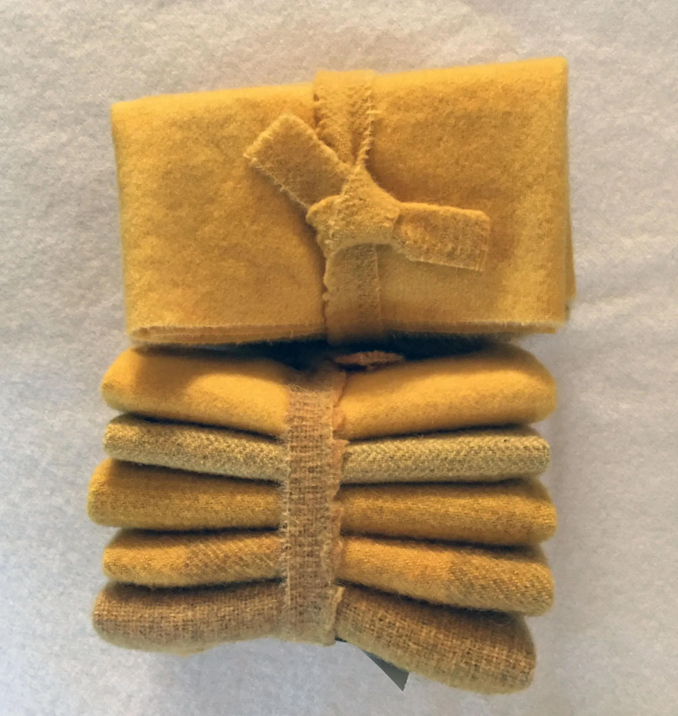 HONEY MUSTARD Hand Dyed Wool Bundle for Wool Applique and Rug Hooking