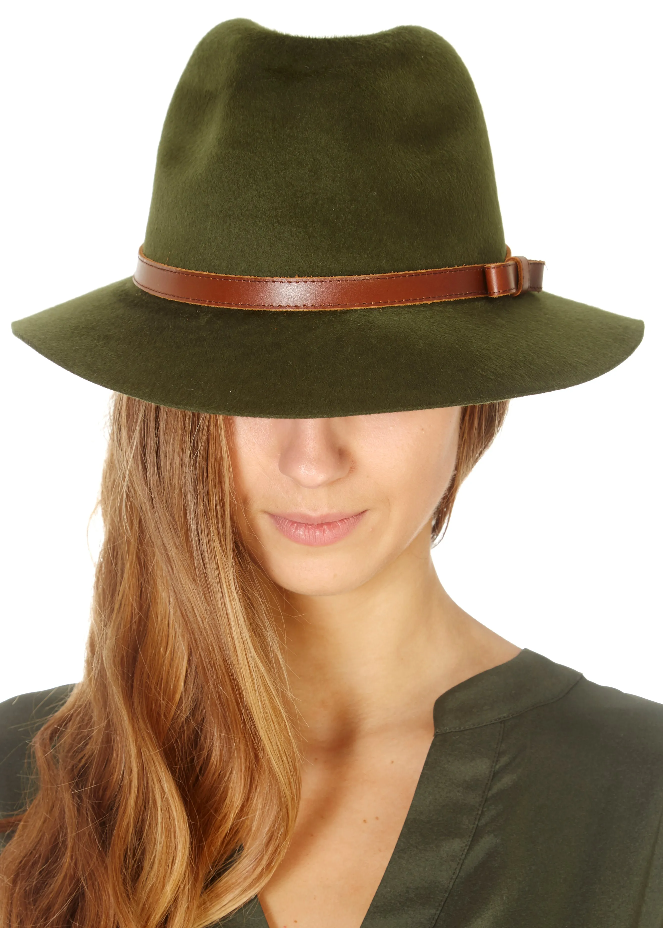 Khaki Green Trilby Hat