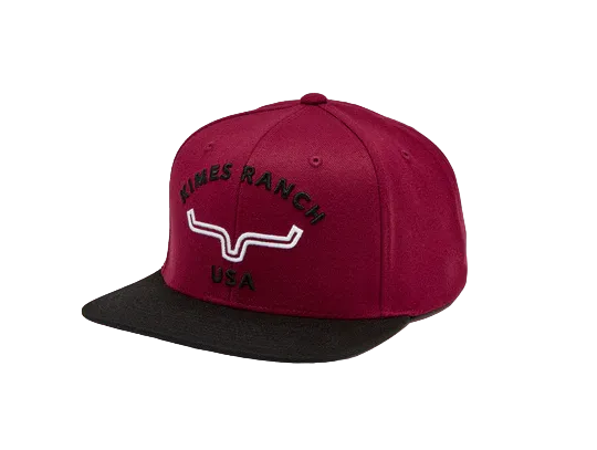 Kimes Ranch Men's Dark Red Arched Trucker Cap