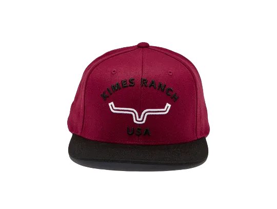 Kimes Ranch Men's Dark Red Arched Trucker Cap