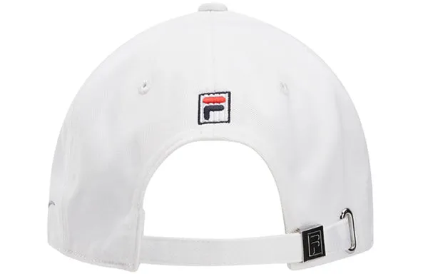 Men's FILA Logo Casual White Baseball Cap, white