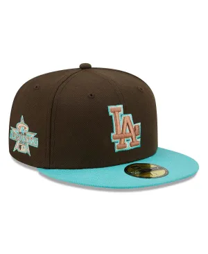 Men's Los Angeles Dodgers Walnut Mint Brown Fitted Hat 59FIFTY New Era