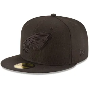 Men's New Era Philadelphia Eagles Fitted Cap Black on Black 59FIFTY