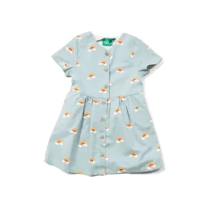 Over the Rainbow Button Through Short Sleeve Dress - 1 Left Size 3-4 years