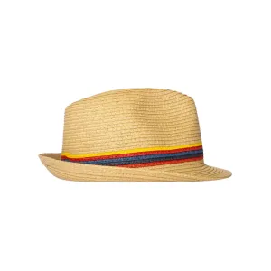 PAUL SMITH Artist Stripe Raffia Trilby Hat - Sand