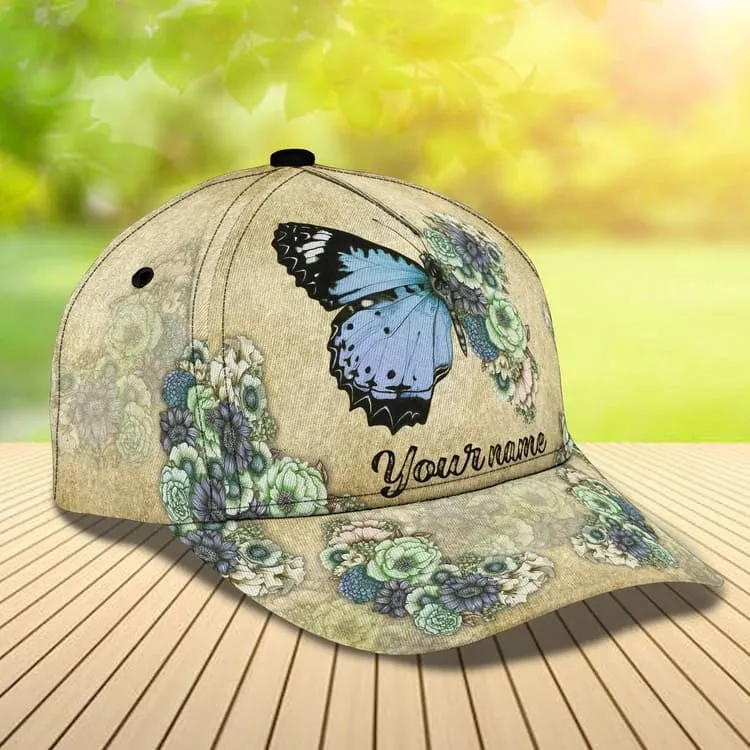 Personalized Butterfly 3D Baseball Cap for Her, Butterfly Hat for Girlfriend Birthday