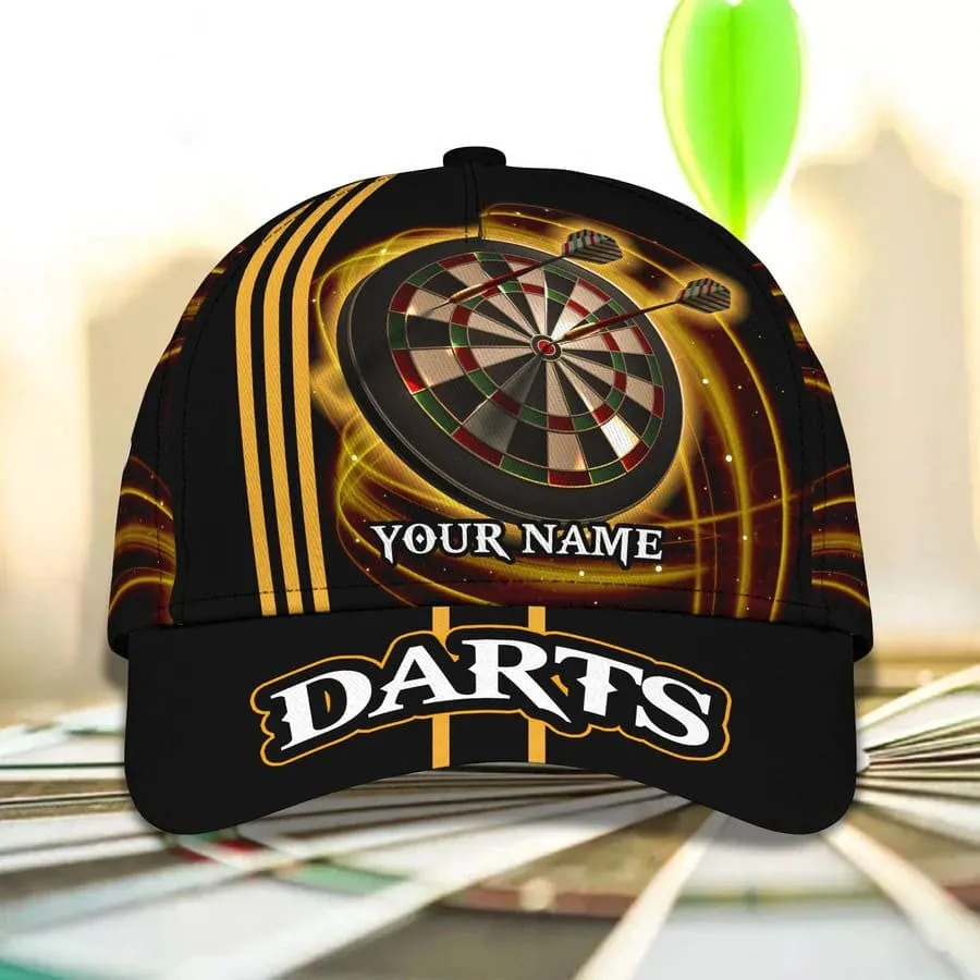 Personalized Dart 3D All Over Printed Baseball Cap, Water and Fire Art Dart Hat for Dart Lovers