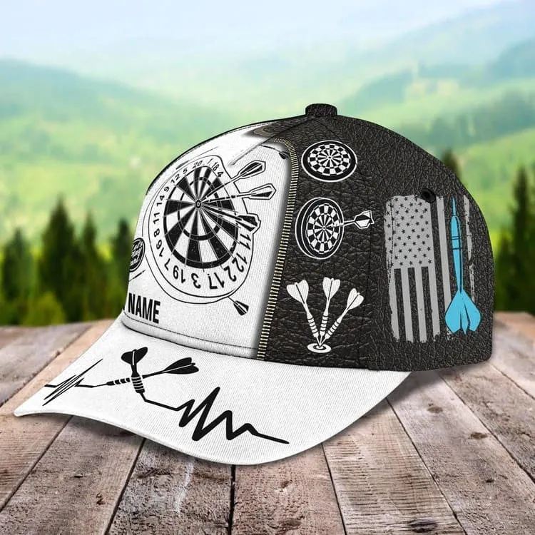 Personalized Dart 3D All Over Printed Baseball Cap, Water and Fire Art Dart Hat for Dart Lovers