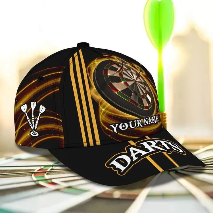 Personalized Dart 3D All Over Printed Baseball Cap, Water and Fire Art Dart Hat for Dart Lovers