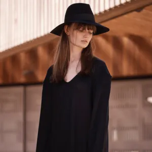 Sarah J Curtis -  Black Classic wool Fedora