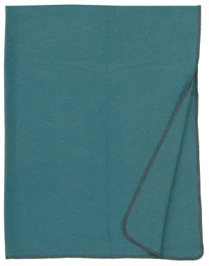 Solid Turquoise Wool Throw