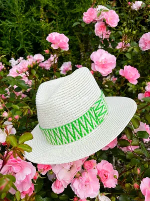 Summer Fedora With Neon Green Band