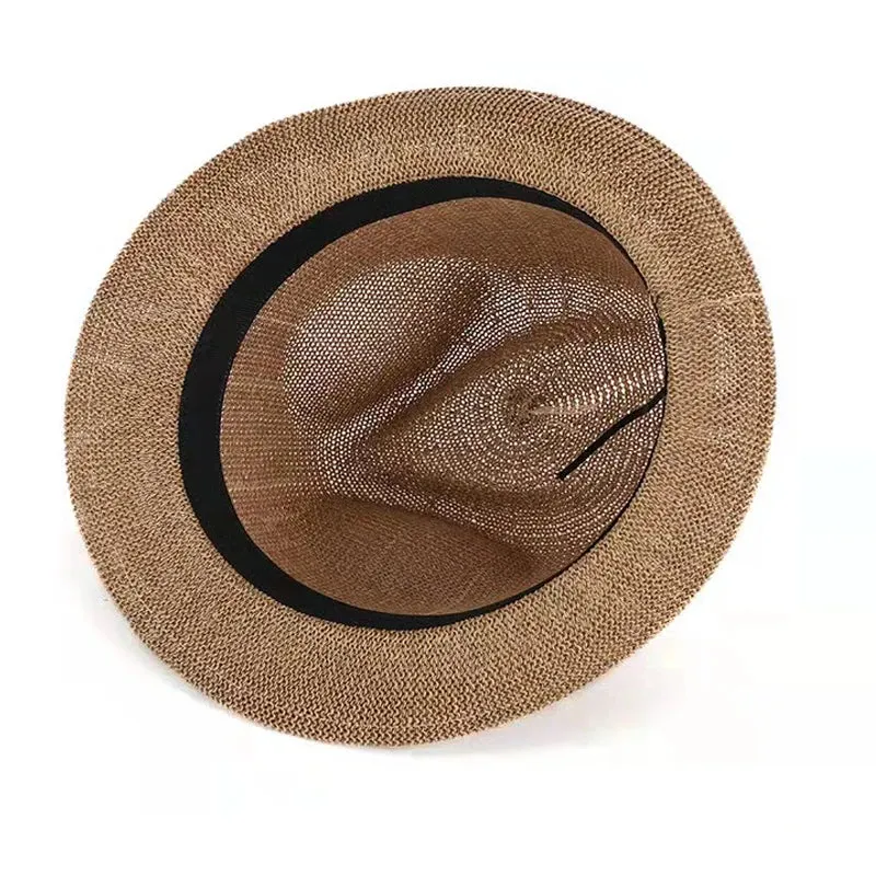 Summer Hollow Breathable Straw Trilby Hat