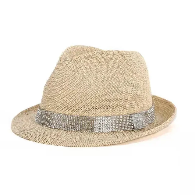 Summer Hollow Breathable Straw Trilby Hat