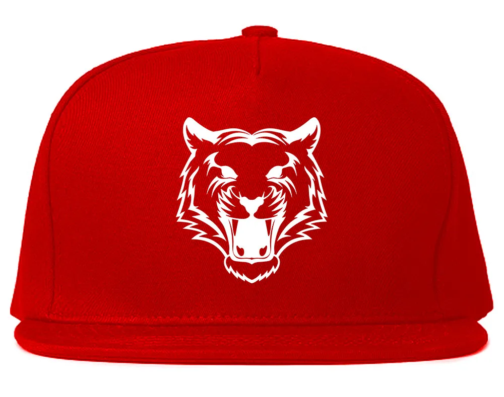 Tiger Face Outline Mens Snapback Hat