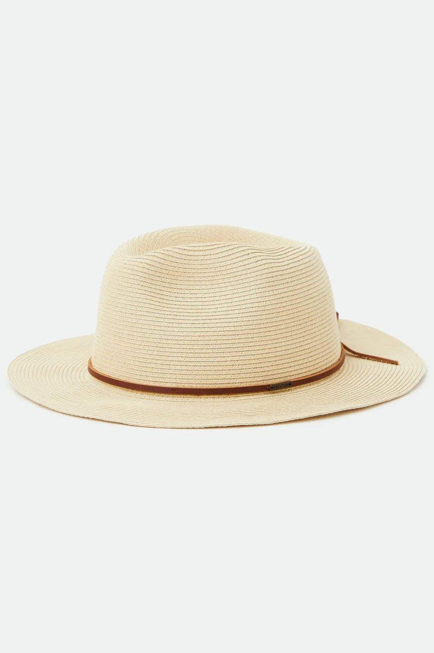 Wesley Straw Packable Fedora - Copper