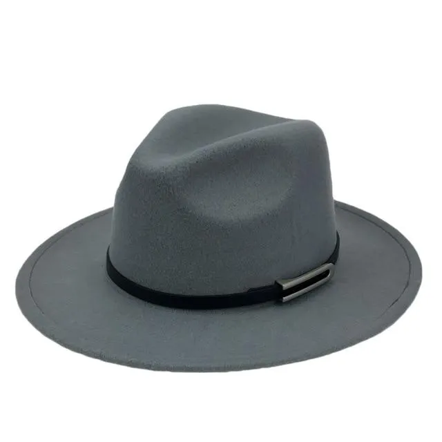 Wide Brim Autumn Vintage Fedora Felt Hat