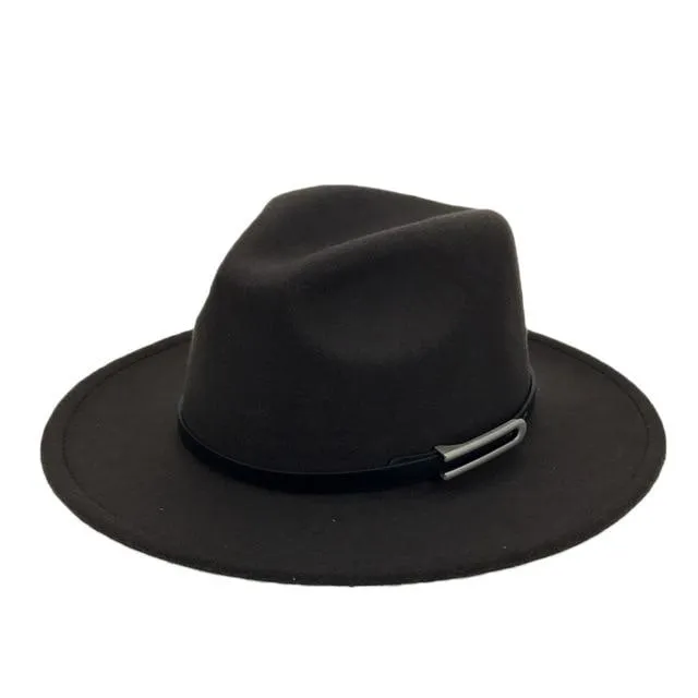 Wide Brim Autumn Vintage Fedora Felt Hat