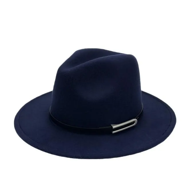 Wide Brim Autumn Vintage Fedora Felt Hat