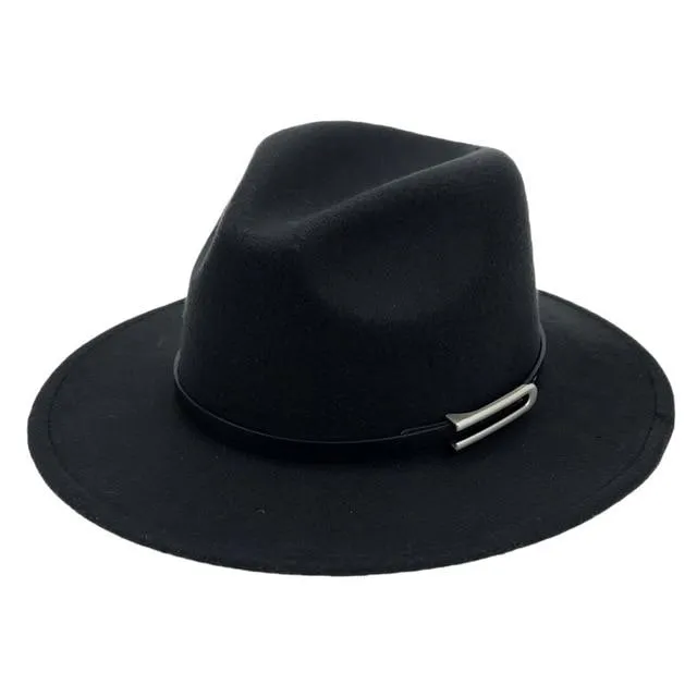 Wide Brim Autumn Vintage Fedora Felt Hat