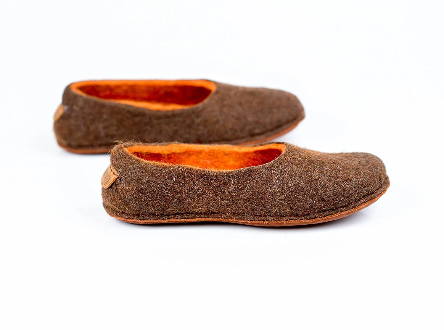 Women's Sheep & Alpaca Wool Slippers - Brown/Orange